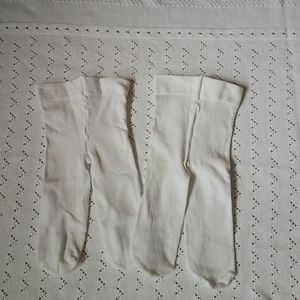 Warm white tights for baby girl